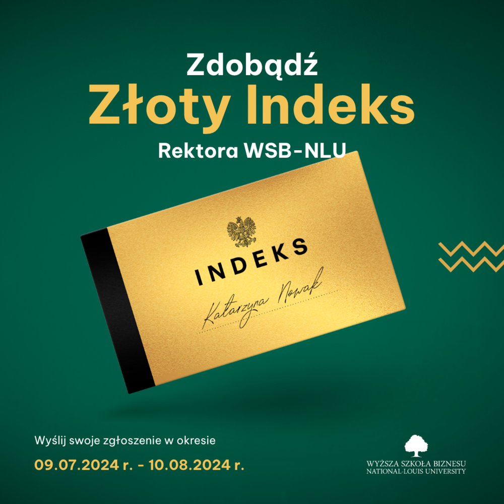 Złoty Indeks Rektora WSB-NLU to wyjątkowa szansa dla ambitnych maturzystów