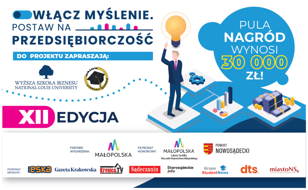 Zaproszenie do udziału w XII edycji projektu "Włącz myślenie. Postaw na przedsiębiorczość" im. Carla Mengera!