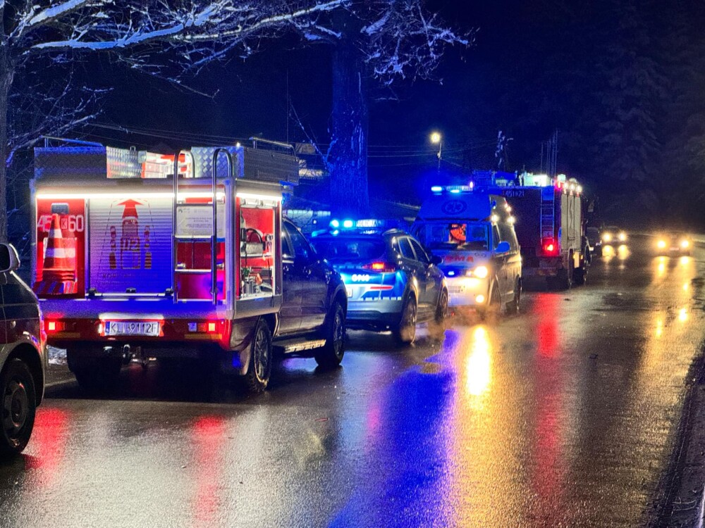 Wypadek w Starej Wsi. Samochód uderzył w drzewo, dwie osoby trafiły do szpitala