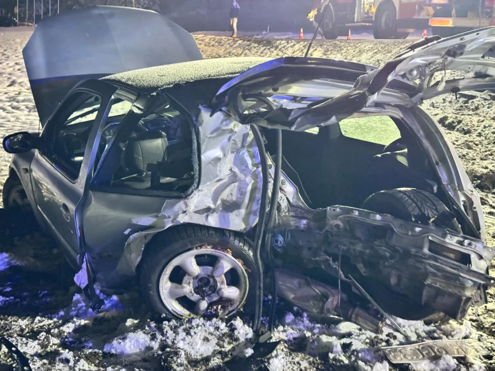Wypadek w Starej Wsi. Samochód uderzył w drzewo, dwie osoby trafiły do szpitala