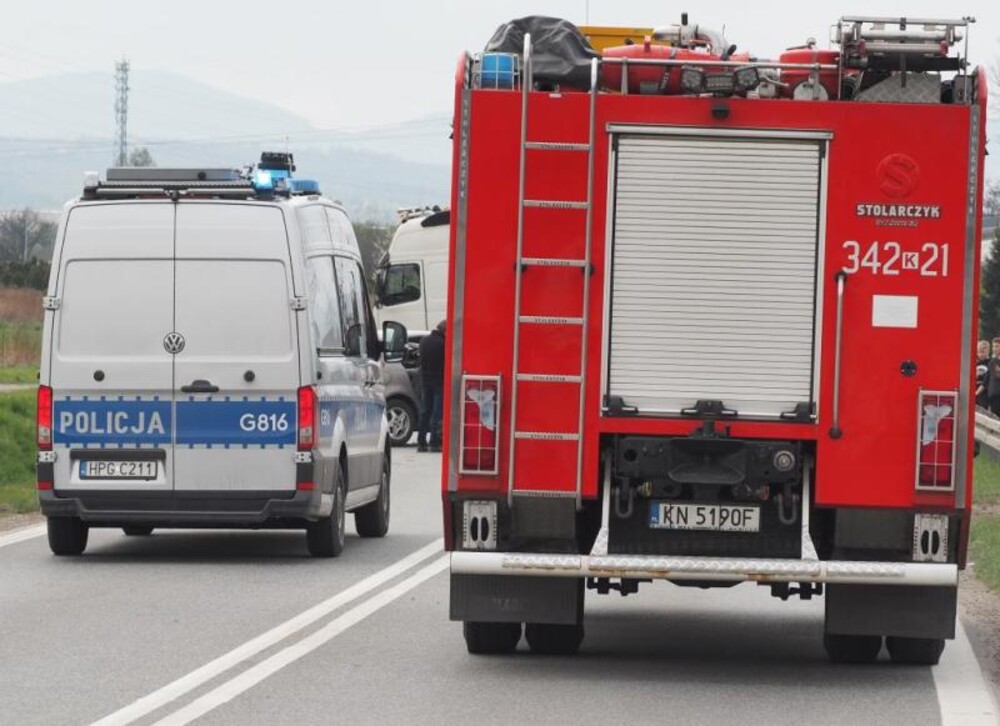 Poważny wypadek w Dominikowicach. Ranny motocyklista trafił do szpitala