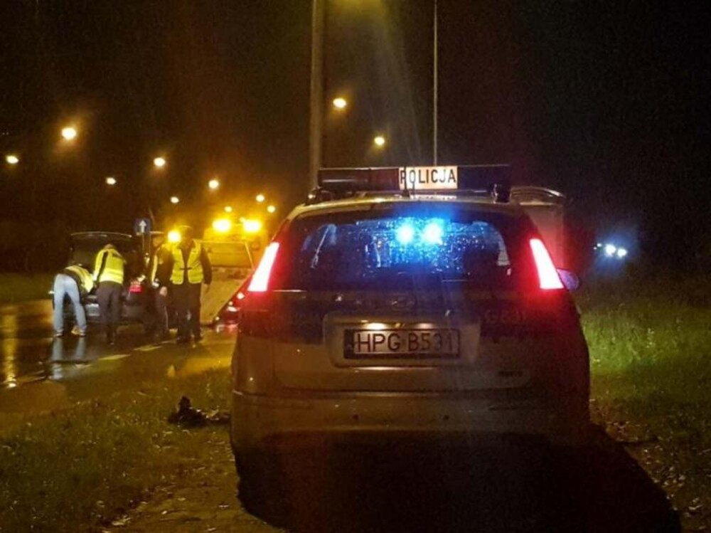 Nowy Sącz: auto skosiło dwie lampy i wypadło z drogi. I znów kierowała kobieta