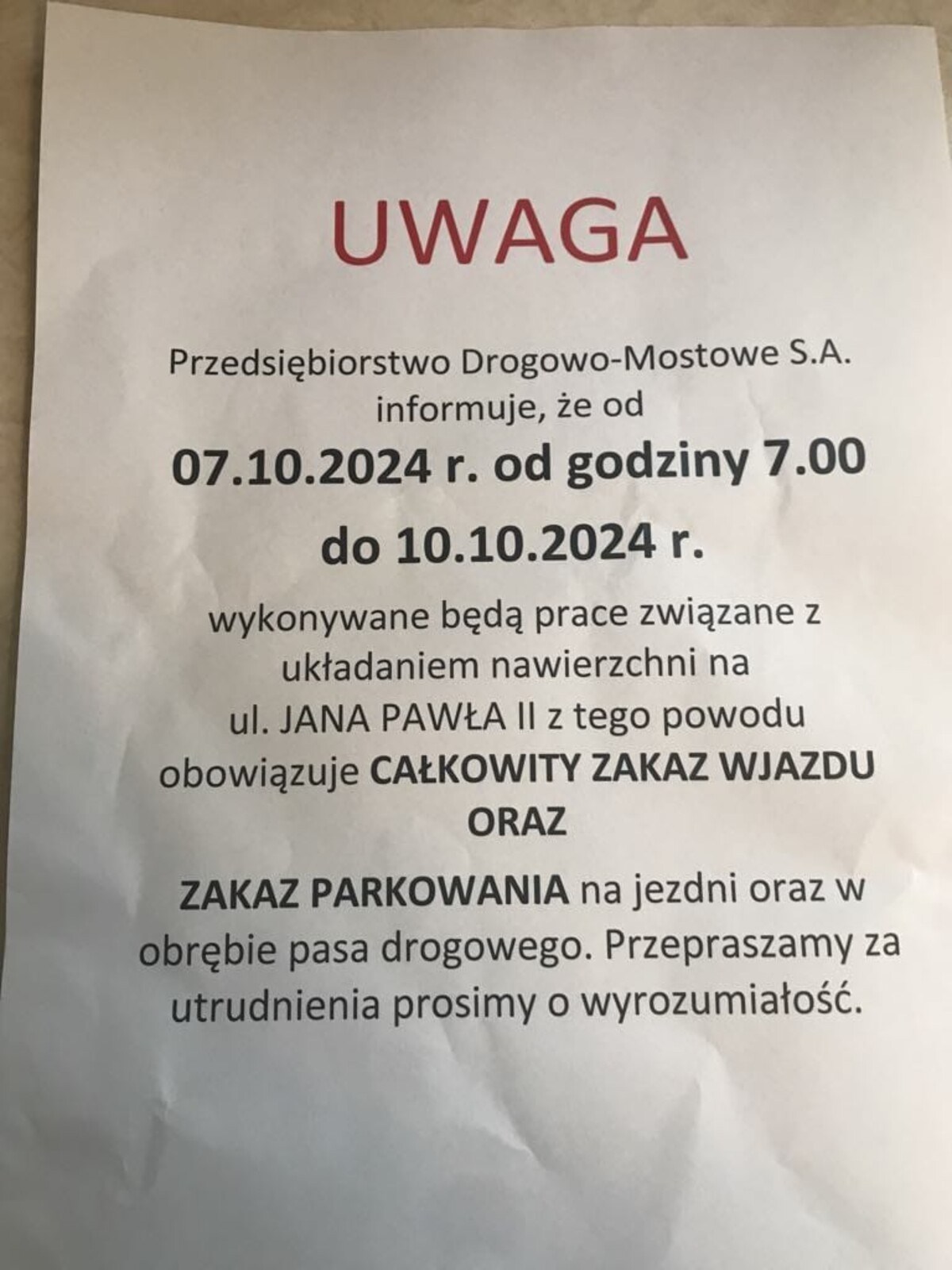 Uwaga, od poniedziałku nowe utrudnienia w ruchu. Te ulice będą zamknięte